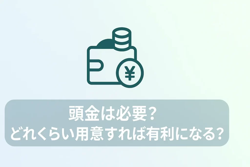 頭金は必要？どれくらい用意すれば有利になる？