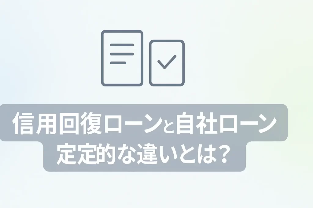 信用回復ローンと自社ローンの決定的な違いとは?