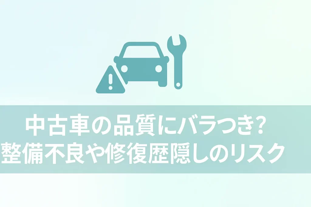 理由2：中古車の品質にバラつき？整備不良や修復歴隠しのリスク